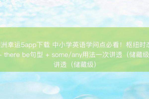 澳洲幸運5app下載 中小學英語學問點必看！樞紐時態 + there be句型 + some/any用法一次講透（儲藏級）
