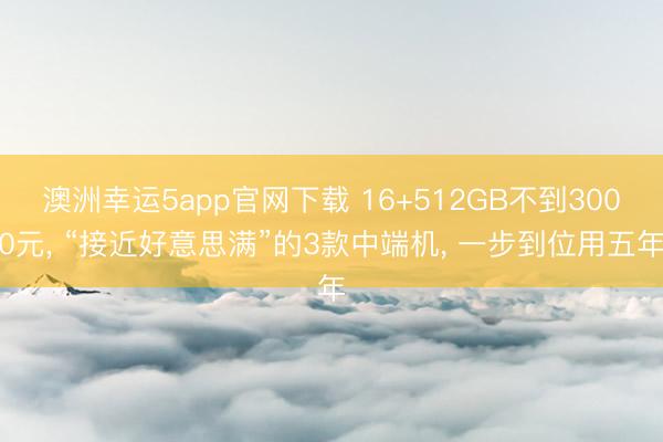 澳洲幸運(yùn)5app官網(wǎng)下載 16+512GB不到3000元, “接近好意思滿”的3款中端機(jī), 一步到位用五年